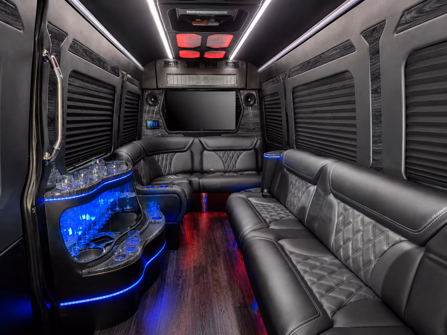 tempe 50 passenger party bus inside